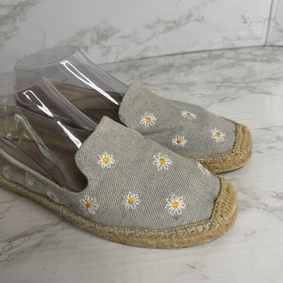 Soludos Shoes Womens Size 9 Espadrille Daisy Embroidered Slip On Floral Canvas - Picture 6 of 14